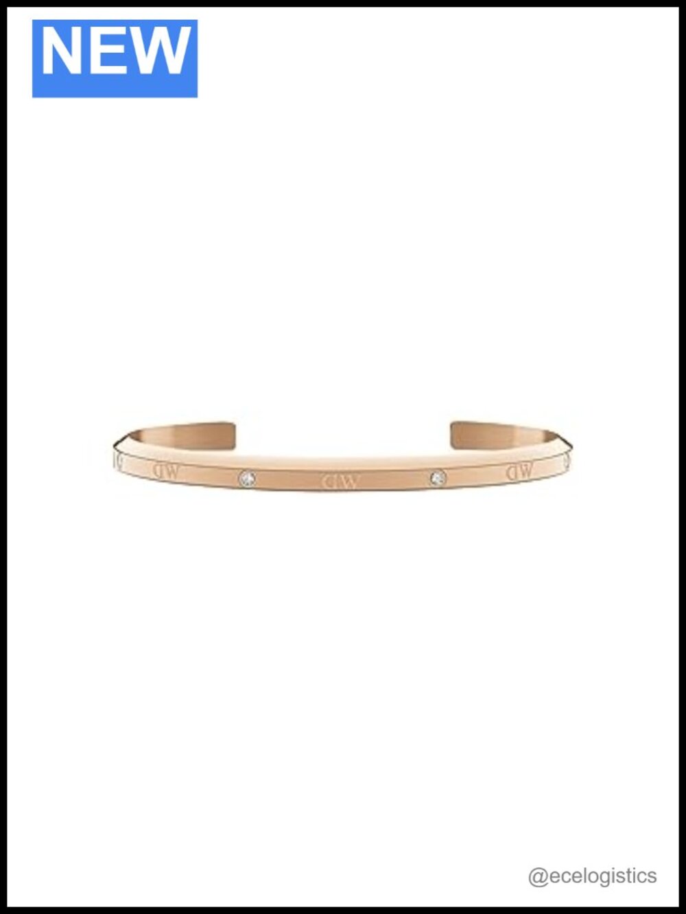 Rose Gold Plated Stainless Steel Crystal Bangle Bracelet Adjustable Stackable